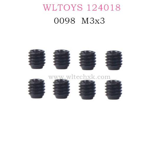 WLTOYS 124018 RC Car Original parts 0098 M3x3 Screws for Motor