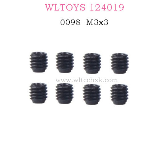 WLTOYS 124019 RC Car 0098 M3x3 Screws for Motor