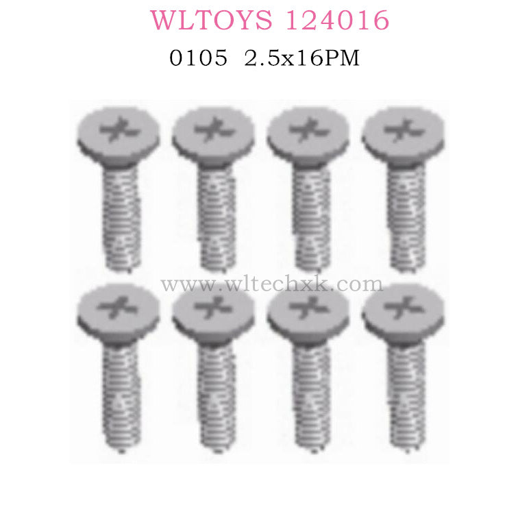 WLTOYS 124016 RC Car Part 0105 Screws 2.5x16PM
