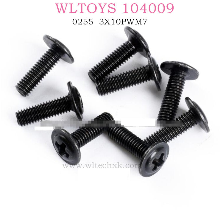 WLTOYS 104009 RC Car parts 3X10PWM7 Phillips pan head 0255 Original