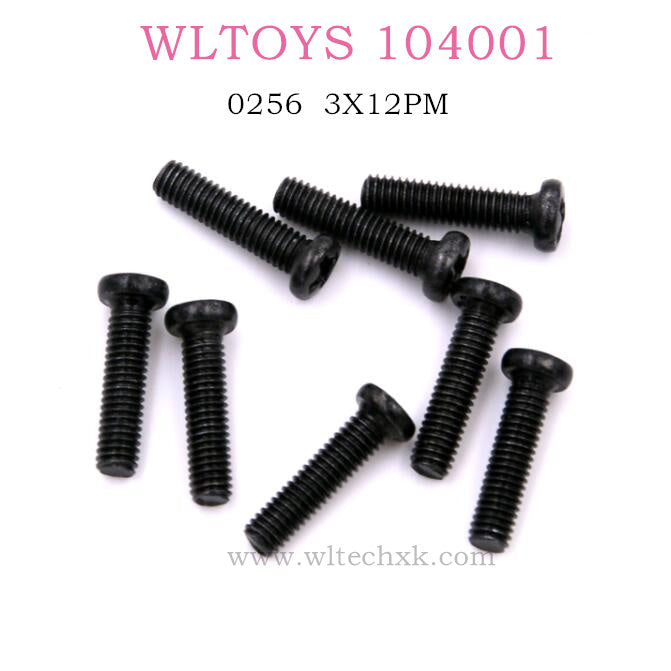 WLTOYS 104001 RC Car Original parts 0256 Screws 3X12PM