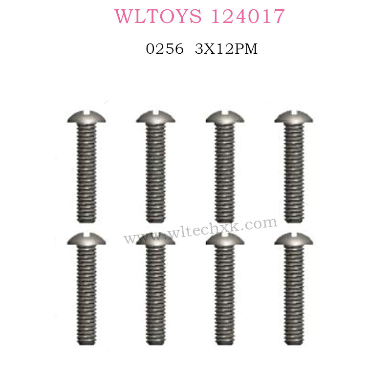 WLTOYS 124017 RC Car Parts 0256 Screw 3X12PM