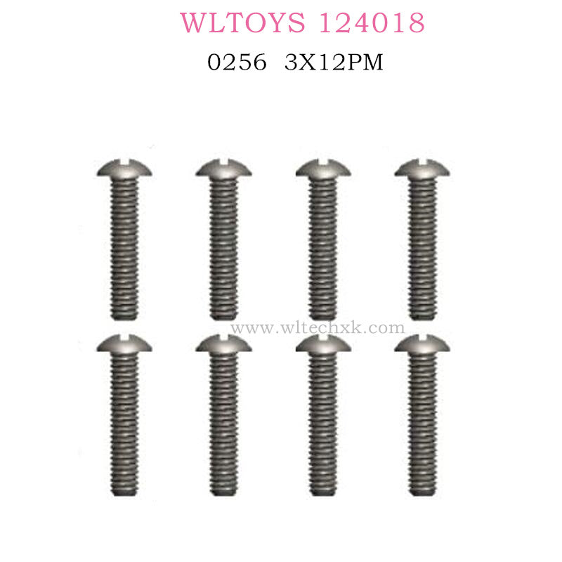 WLTOYS 124018 RC Car Original parts 0256 Screw 3X12PM