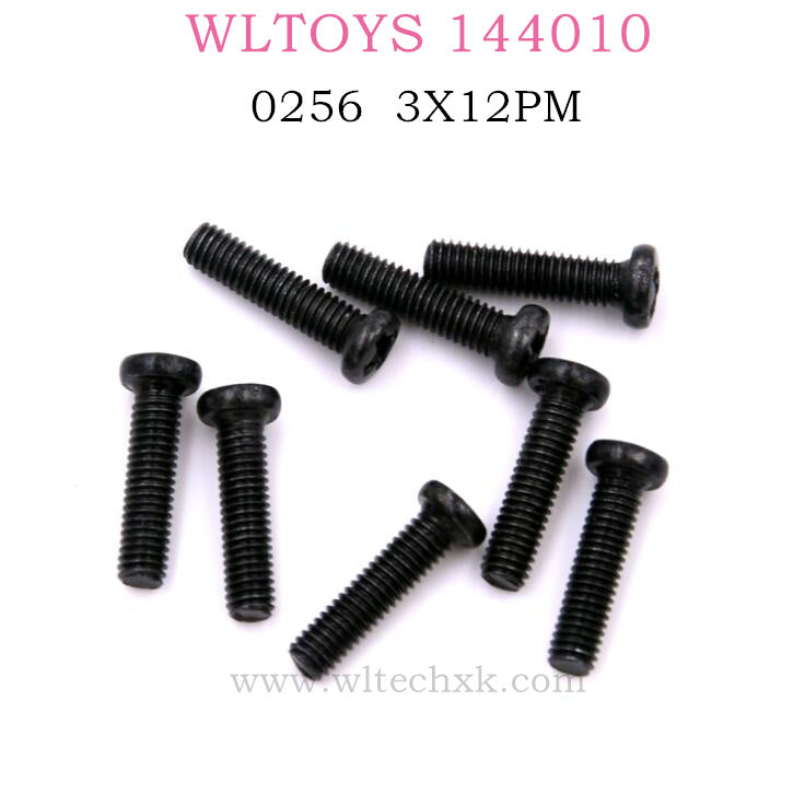 WLTOYS 144010 RC Car Original Parts 0256 Screw 3X12PM