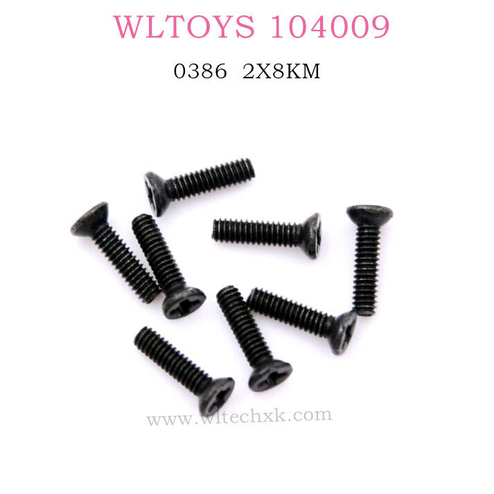 WLTOYS 104009 RC Car 2X8KM Phillips flat head screws 12401 0386 Original