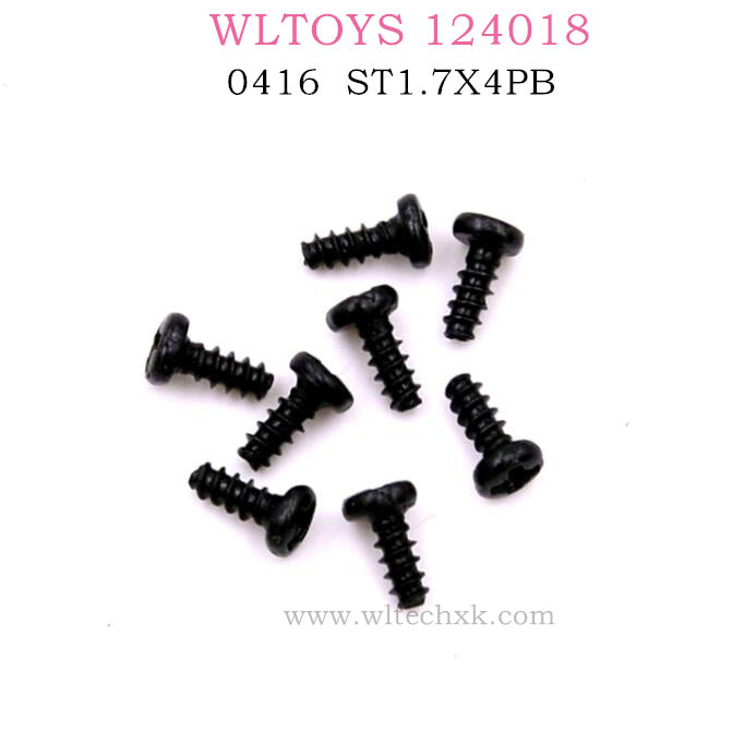 WLTOYS 124018 RC Car Original parts 0416 ST1.7X4PB Screw Assembly