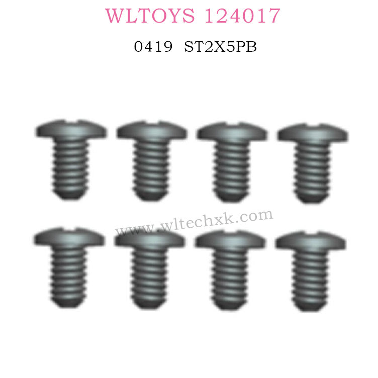 WLTOYS 124017 RC Car Parts 0419 Screws ST2X5PB