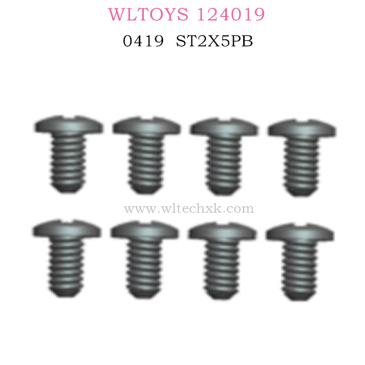 WLTOYS 124019 RC Car 0419 Screws ST2X5PB