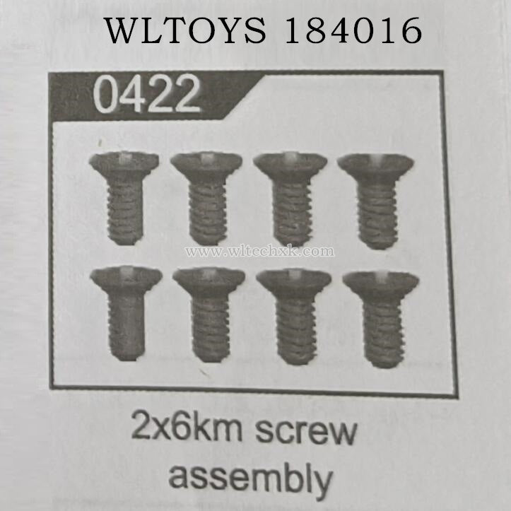 WLTOYS 184016 1/18 RC Car Original parts 0422 2x6km Screw Assembly