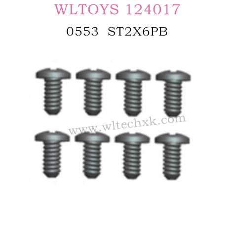 WLTOYS 124017 RC Car Parts 0553 ST2X6PB Screws