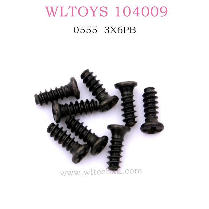 WLTOYS 104009 1/10 RC Car parts ST2.3X6PB Phillips head screw 0555 Original
