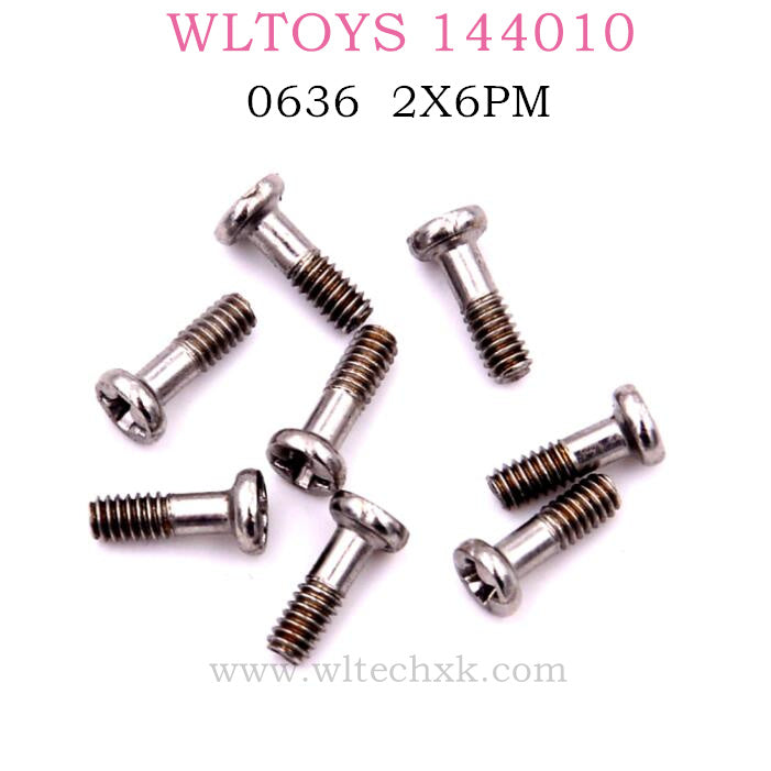 WLTOYS 144010 RC Car Original Parts 0636 Screws 2X6PM