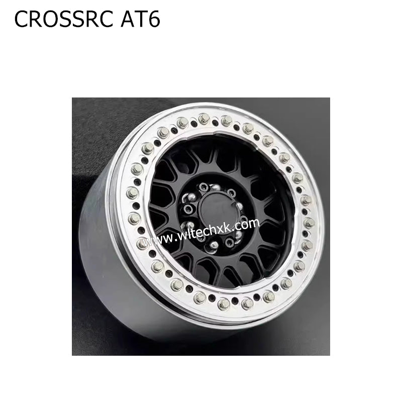 CROSSRC AT6 Parts 1.9 inch New KMC Metal Climbing Wheel Hub SCX10 SILVER