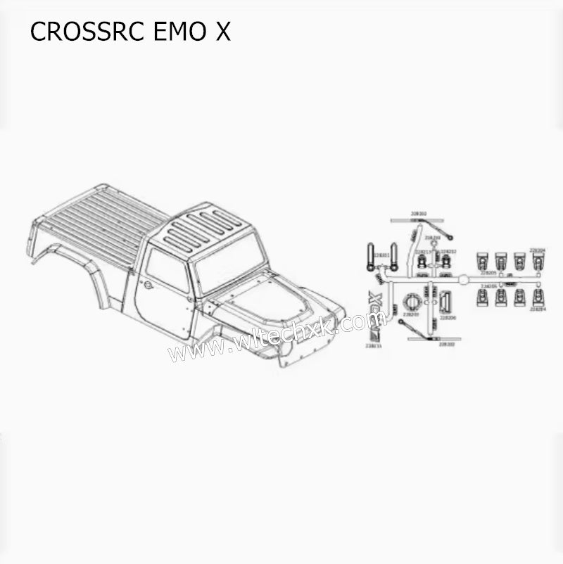 CROSSRC EMO X Parts Blister Blue Car Shell CS-97401246-1