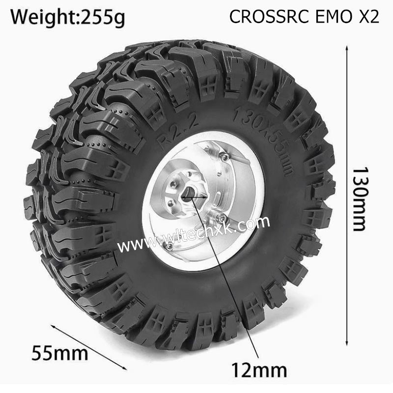 CROSSRC EMO X2 Parts 2.2 inch Black Mud Wheel Boots Tire-1