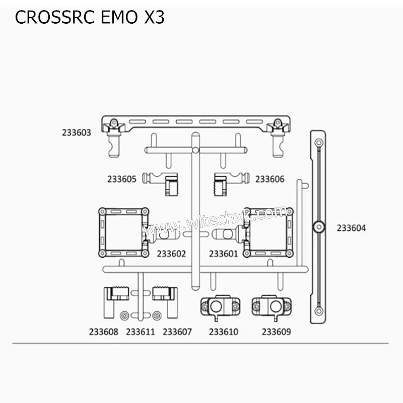 CROSSRC EMO X3 Parts Transparent Car Shell Accessories Package CS-97401232-2