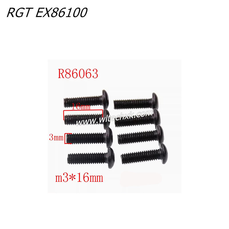 RGT EX86100 RC CAR Parts 3x16 Pan Head Screws 8pcs R86063