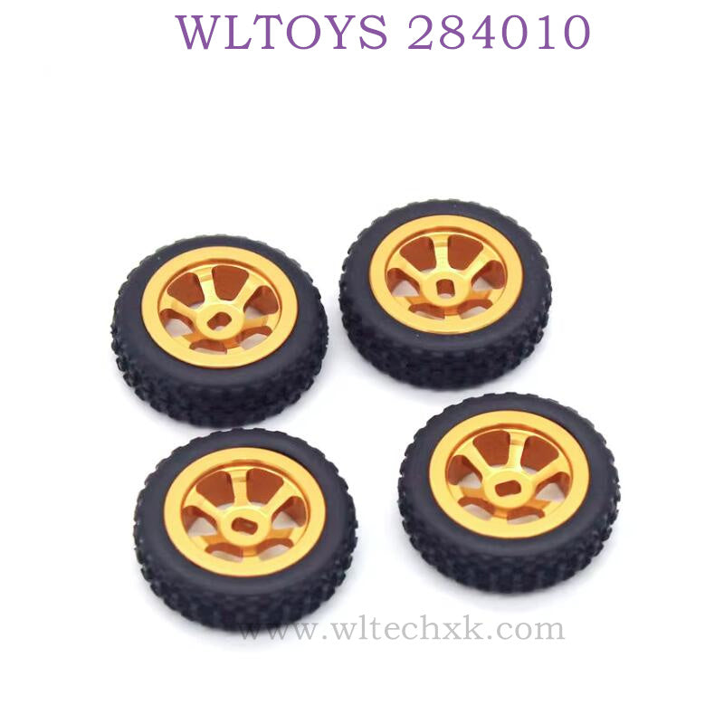 Upgrade parts of WLTOYS 284010 RC Car Metal Wheel Assembly gold