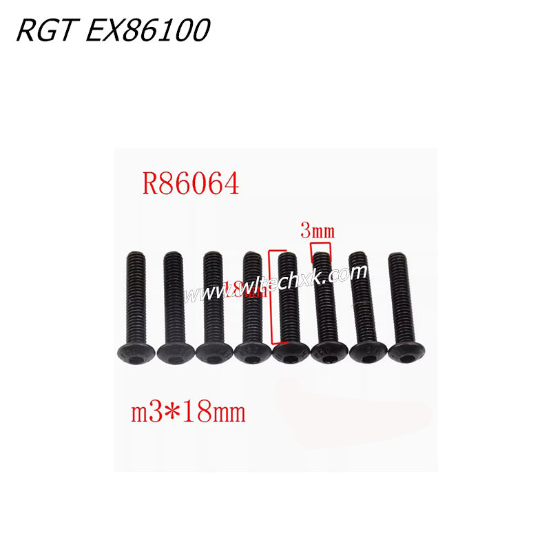 RGT EX86100 RC CAR Parts 3x18 Pan Head Screws 8pcs