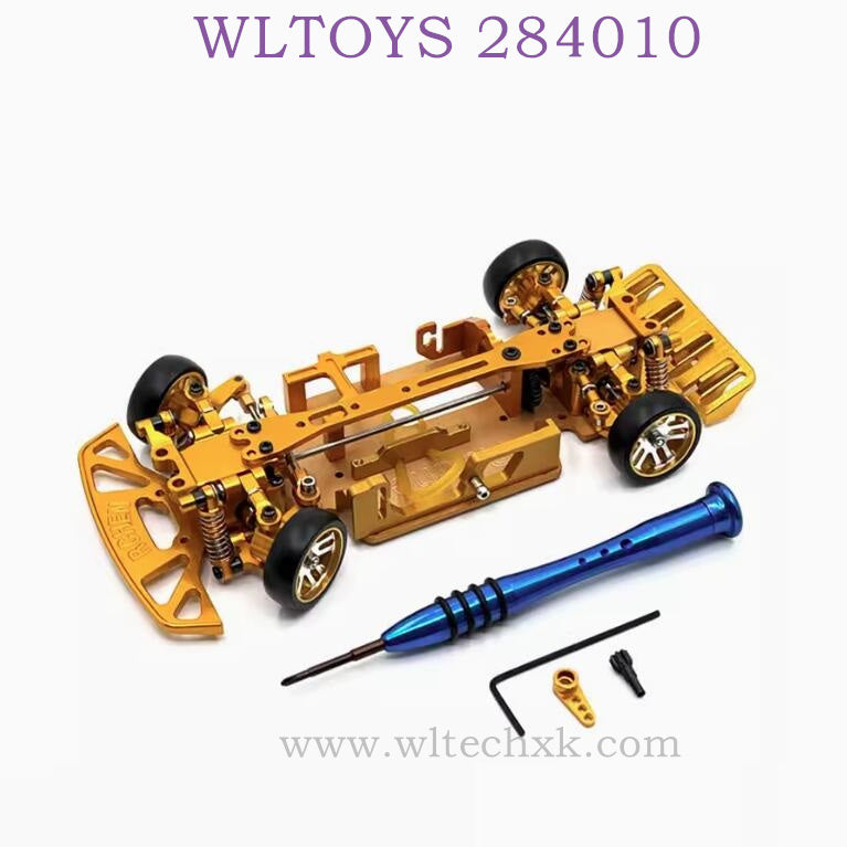 Upgrade parts of WLTOYS 284010 RC Car Metal Car Body Assembly gold