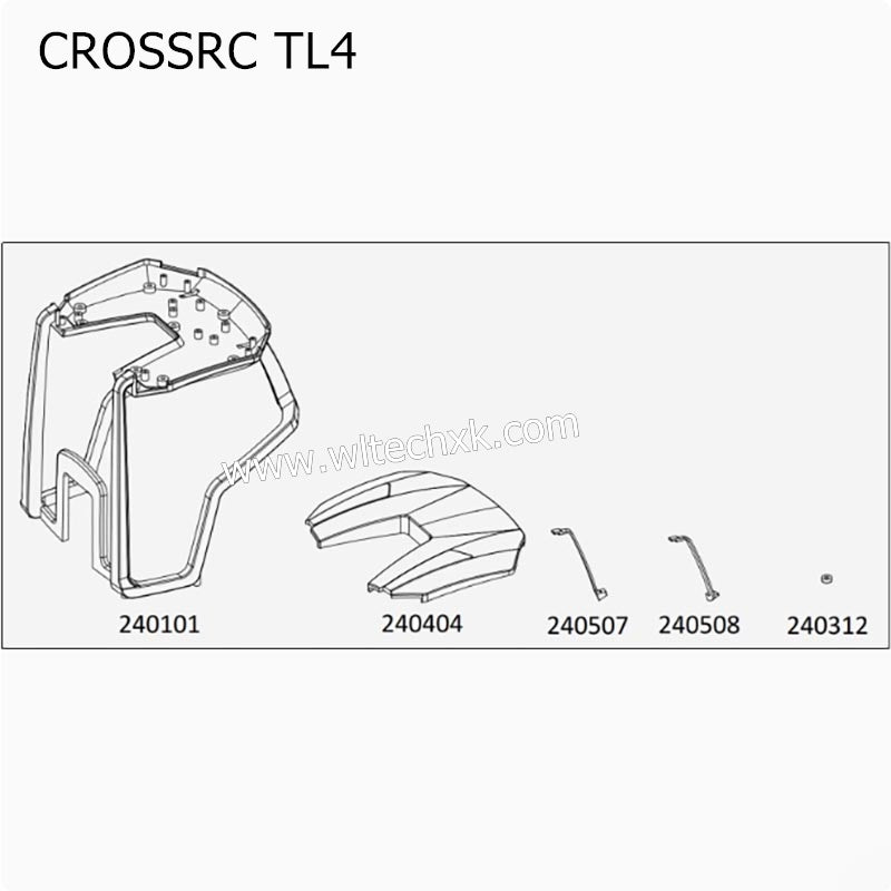 CROSSRC TL4 Parts Upper Cab (white) 240101 CS-97401379