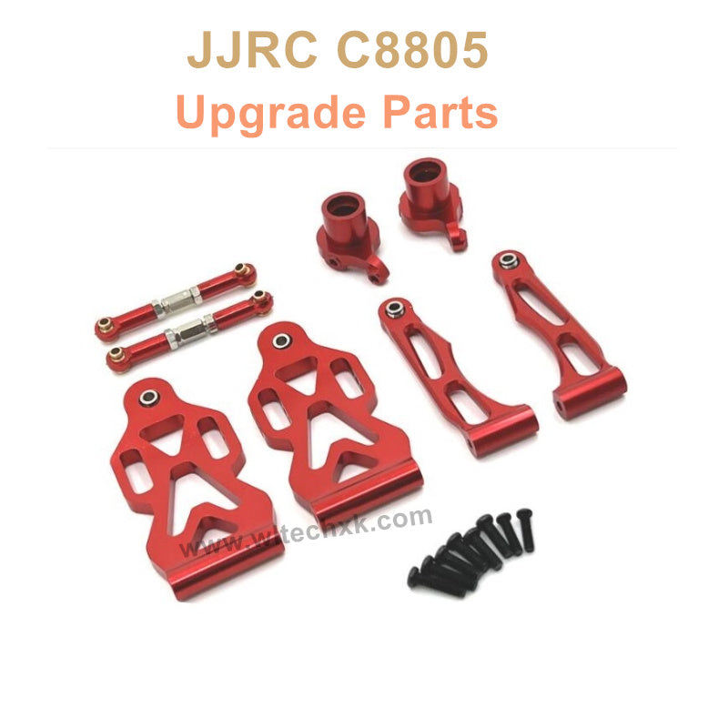 13-JJRC C8805 Upgrade Parts Front Steering Cup+Steering Rod+Front Swimg Arm Kit Red