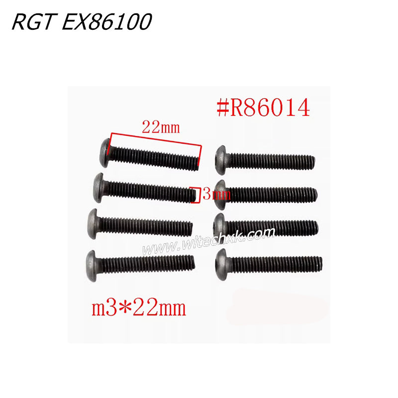 RGT EX86100 RC CAR Parts 3x22 Pan Head Screws 8pcs R86014