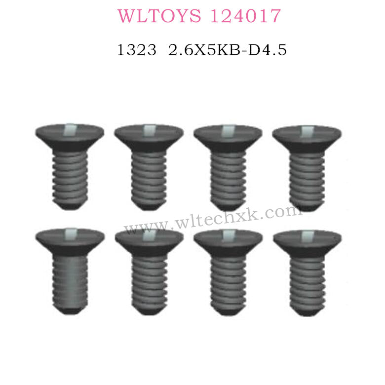 WLTOYS 124017 RC Car Parts 1323 Cross countersunk head tapping screw 2.6X5KB D4.5
