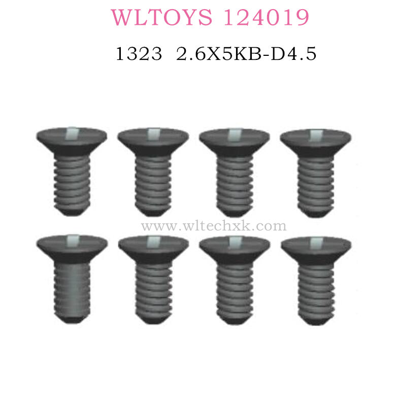 WLTOYS 124019 RC Car 1323 Cross countersunk head tapping screw 2.6X5KB D4.5