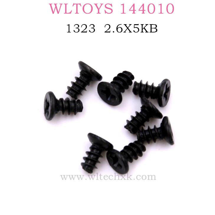 WLTOYS 144010 RC Car Original Parts 1323 Cross countersunk head tapping screw 2.6X5KB D4.5