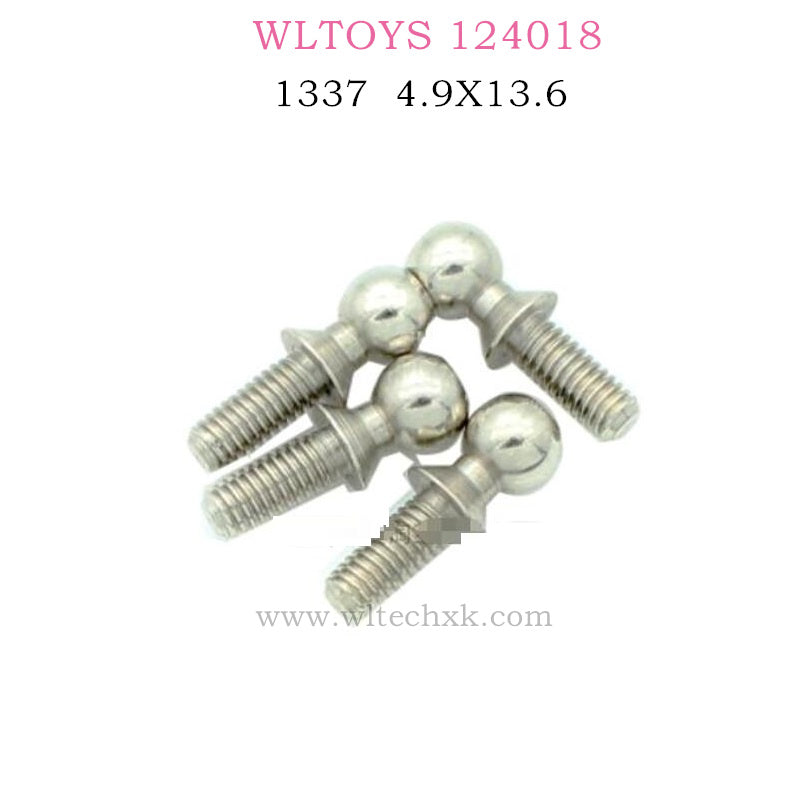 WLTOYS 124018 RC Car Original parts 1337 Ball head screw 4.9X13.6