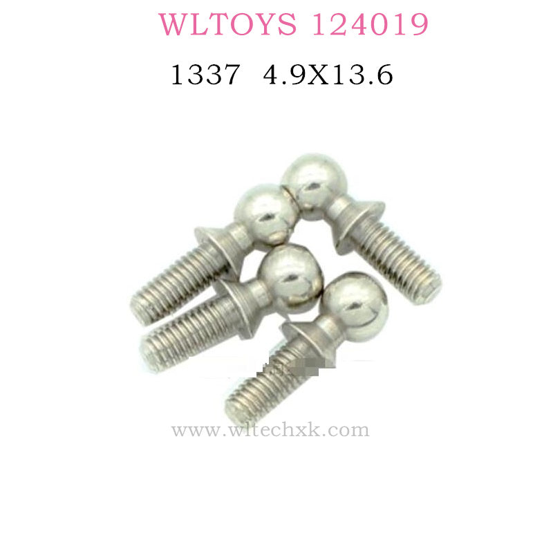 WLTOYS 124019 RC Car 1337 Ball head screw 4.9X13.6