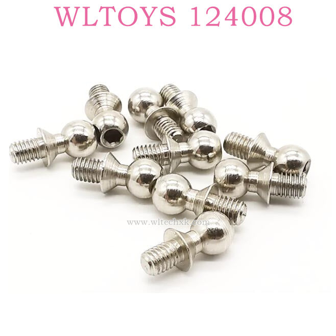 Original part of WLTOYS 124008 1/12 RC Car 1338 Ball head Screw 4.9X10.6