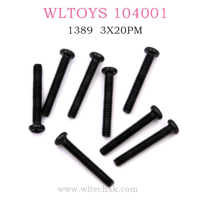 WLTOYS 104001 RC Car Original parts 1389 screw 3X20PM