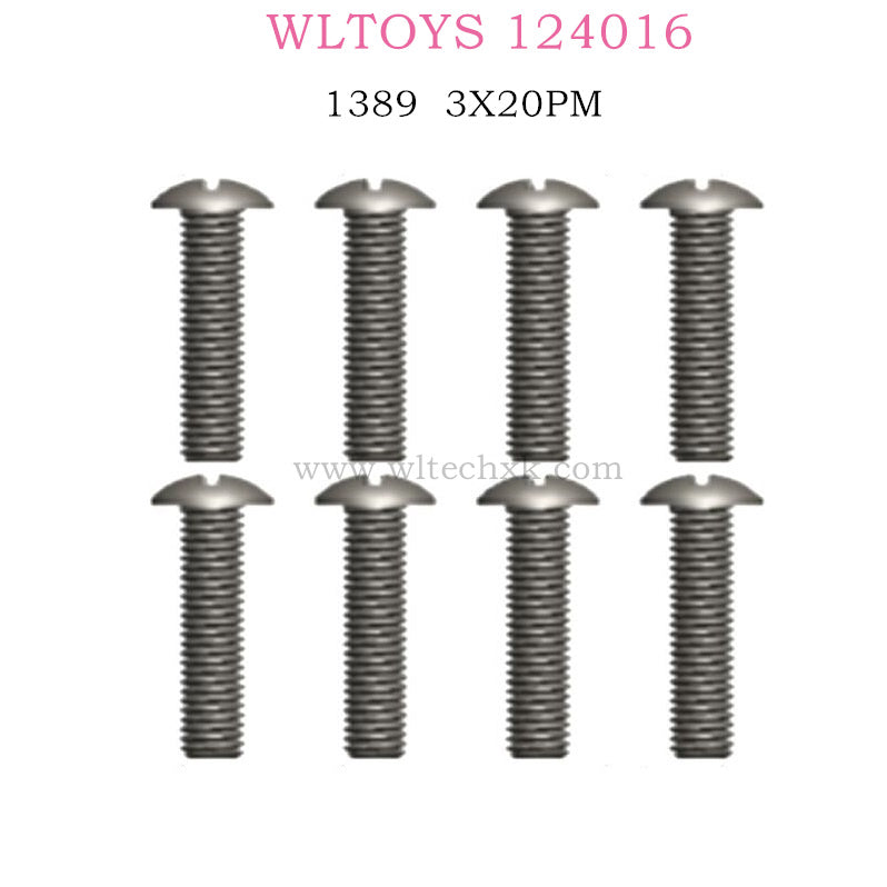 WLTOYS 124016 RC Car Part 1389 Cross head machine screw 3X20PM D5.0