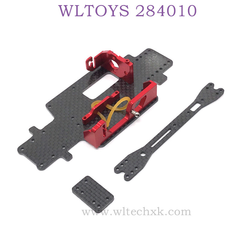 Upgrade parts of WLTOYS 284010 RC Car Carbon fiber base plate kit red