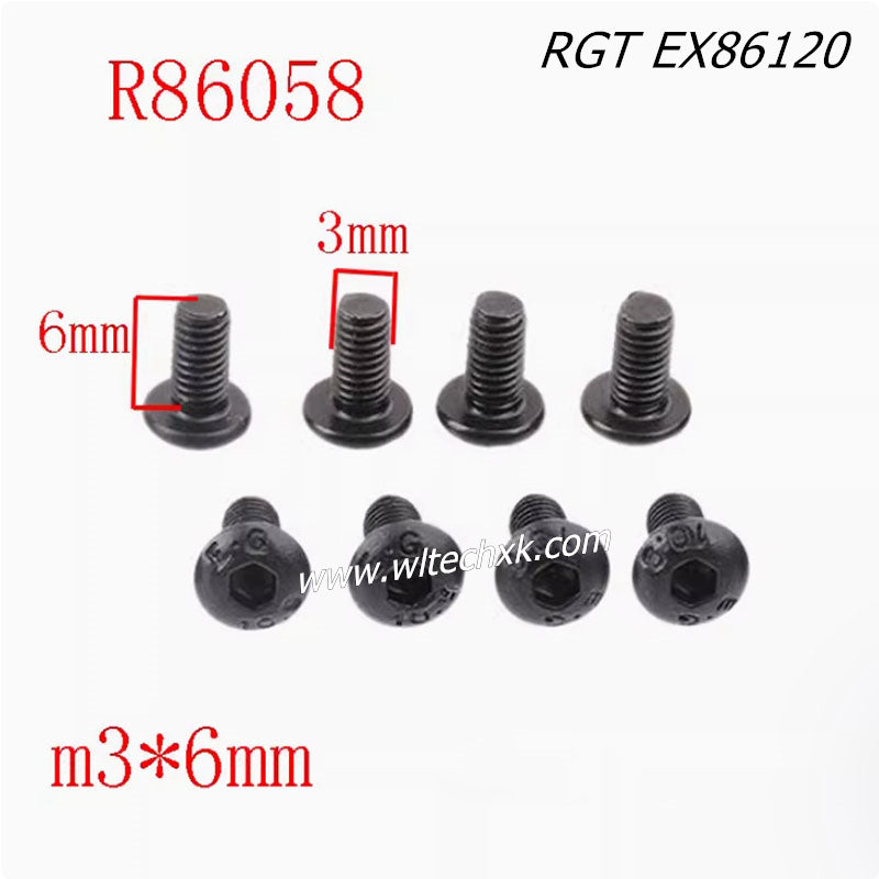 RGT EX86120 Upgrade Parts Rear Axle Seat Screw 8pieces R86058
