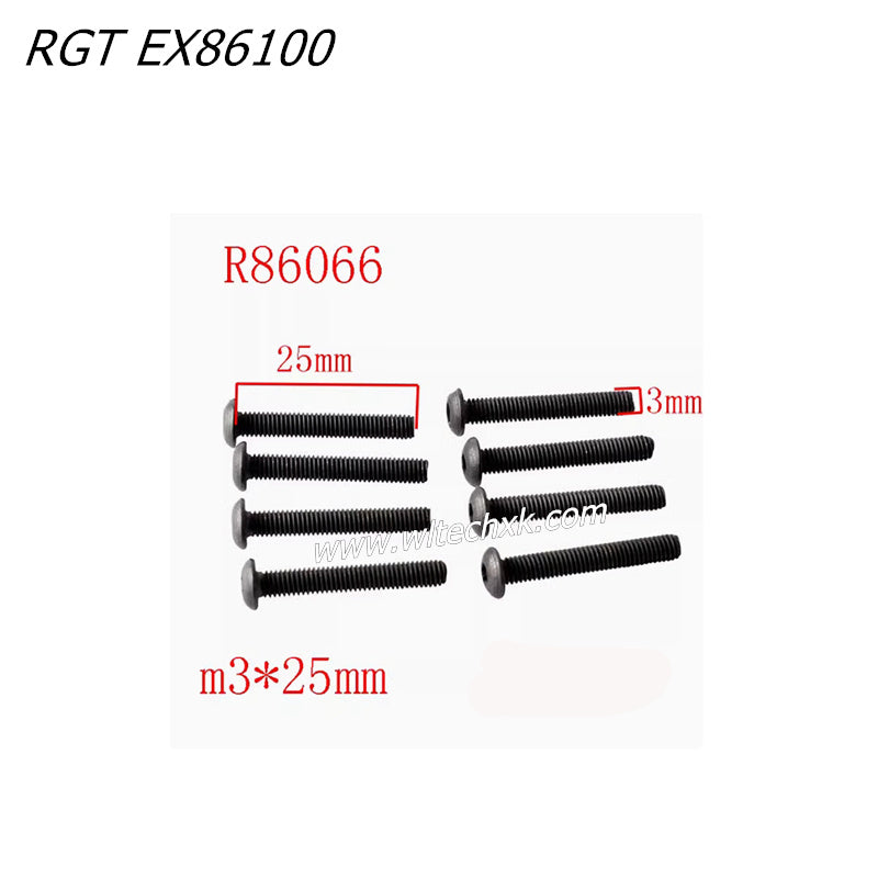 RGT EX86100 RC CAR Parts 3x25 Pan Head Screws 8pcs R86066