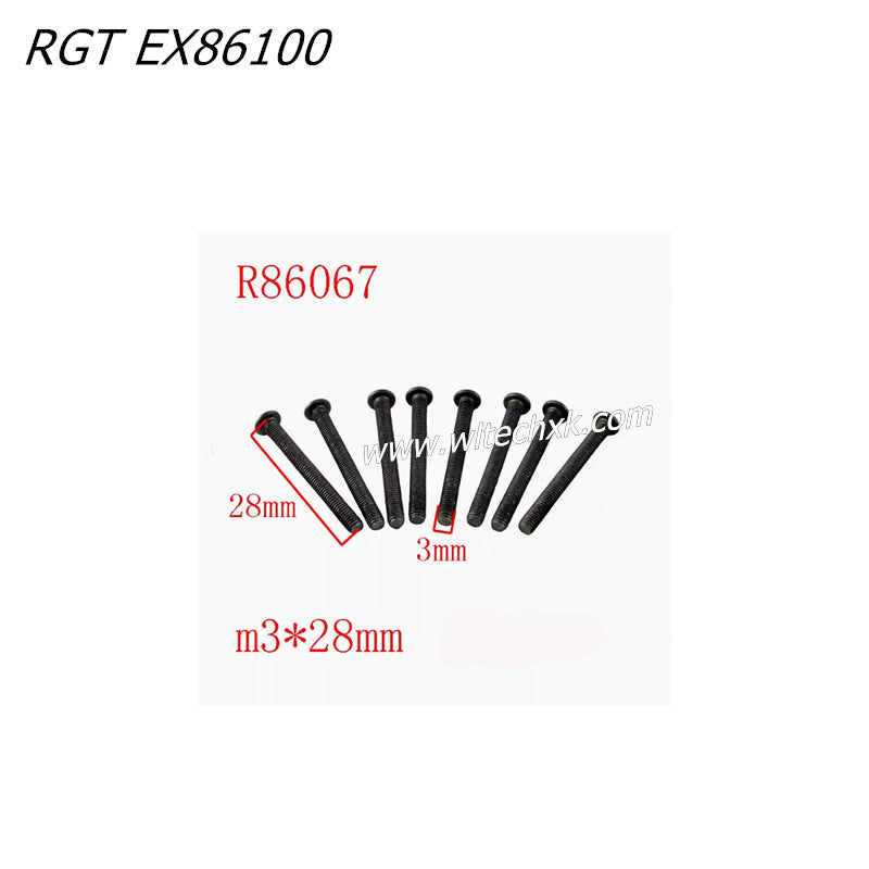 RGT EX86100 RC CAR Parts 3x28 Pan Head Screws 8pcs R86067
