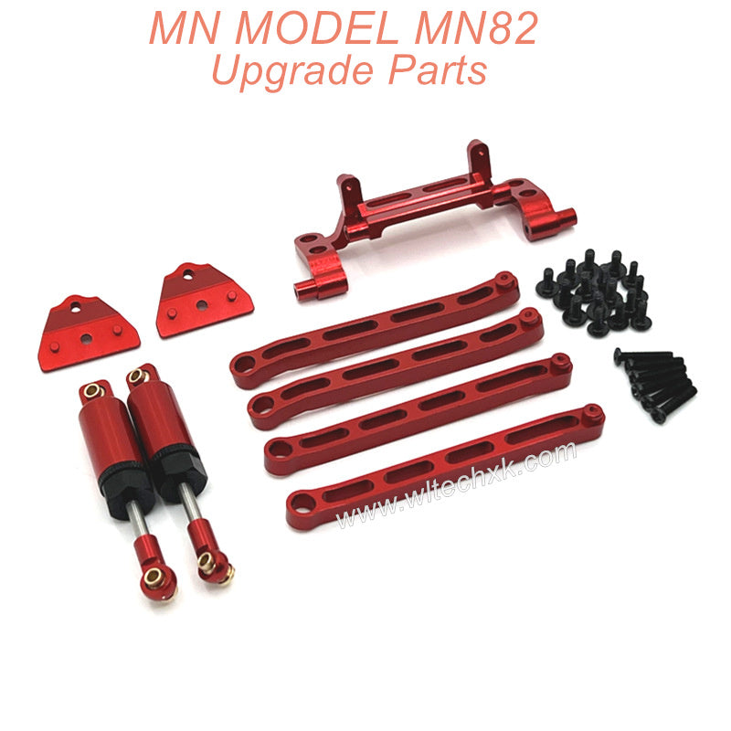 16-MN MODEL MN82 LC79 MN78 RC CAR Upgrade Parts Connect Rod Oli Shock kit Red