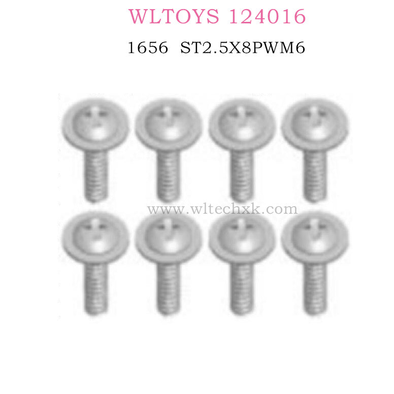 WLTOYS 124016 RC Car Part 1656 Cross head screw ST2.5X8PWM6