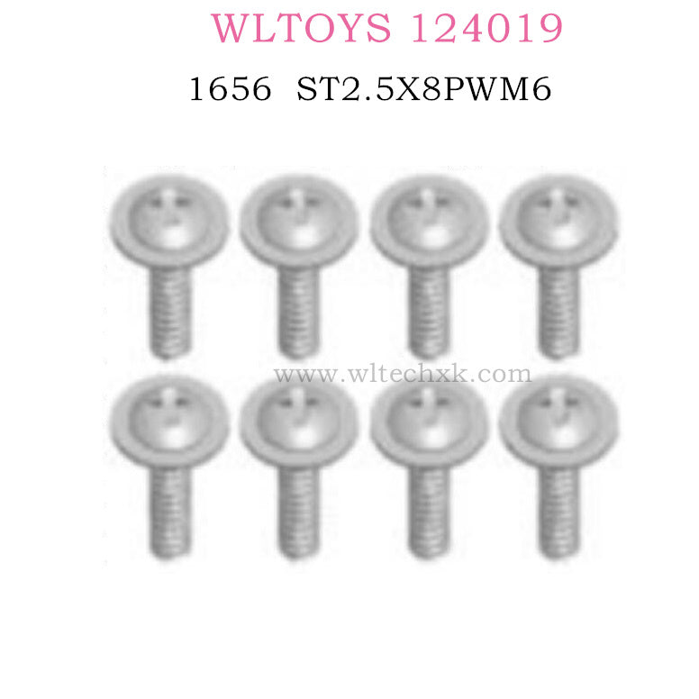 WLTOYS 124019 RC Car 1656 Cross head screw ST2.5X8PWM6