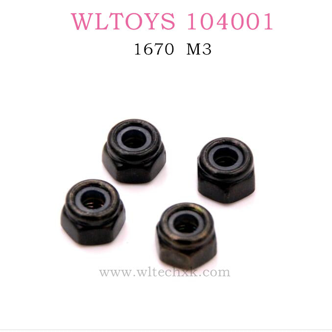 WLTOYS 104001 RC Car Original parts 1670 M3 Locknut