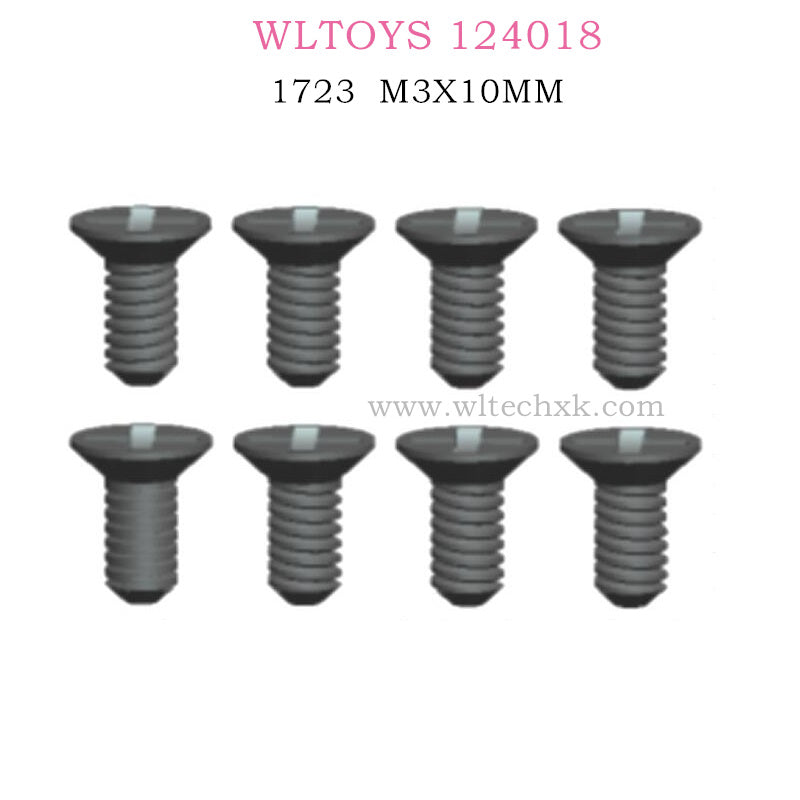 WLTOYS 124018 RC Car Original parts 1723 Cross countersunk screw M3X10MM