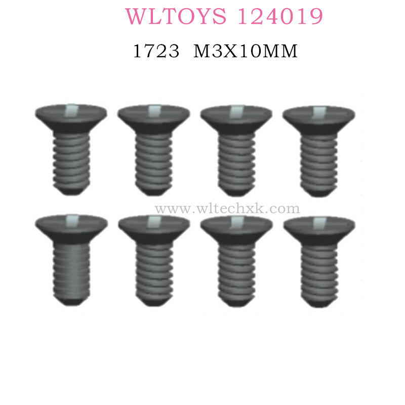 WLTOYS 124019 RC Car 1723 Cross countersunk screw M3X10MM