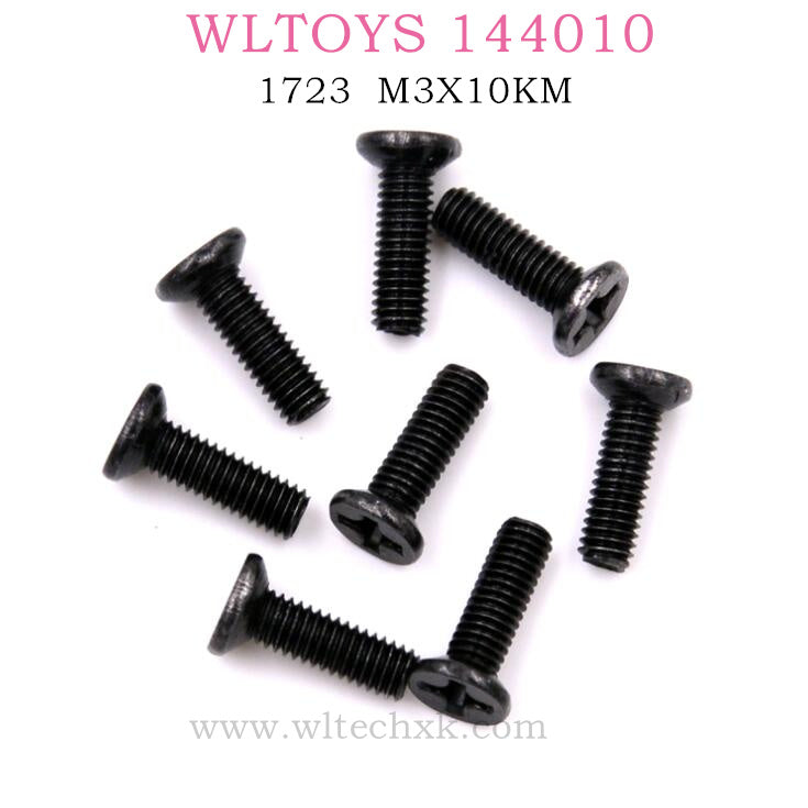 WLTOYS 144010 RC Car Original Parts 1723 Phillips Countersunk Screws M3X10KM