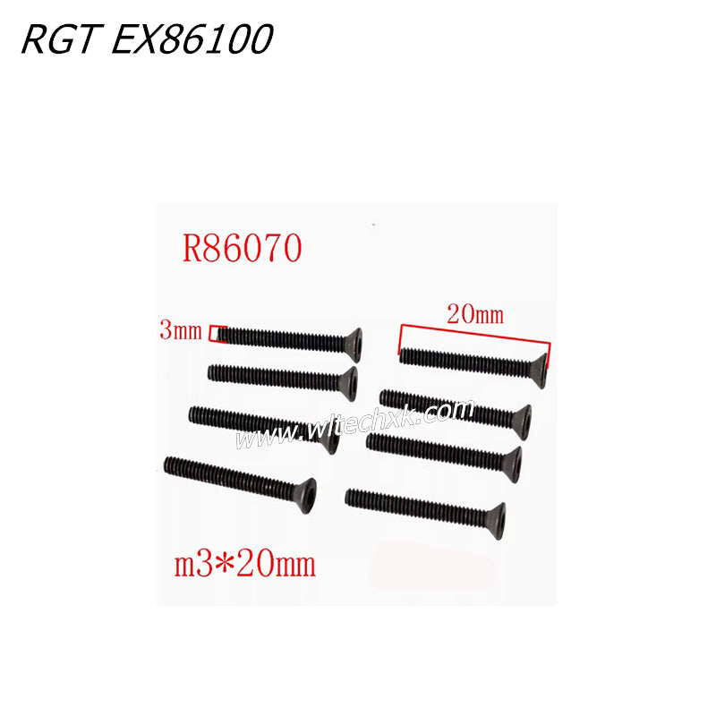 RGT EX86100 RC CAR Parts 3x20 Countersunk Screws 8pcs