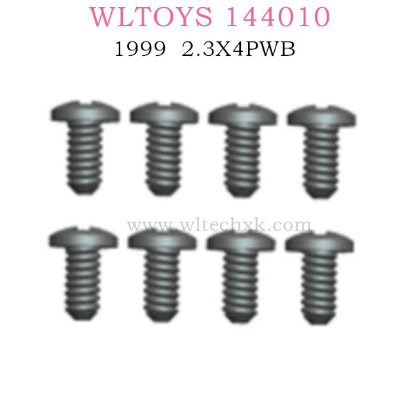 WLTOYS 144010 RC Car Original Parts 1999 Screw 2.3X4PWB8