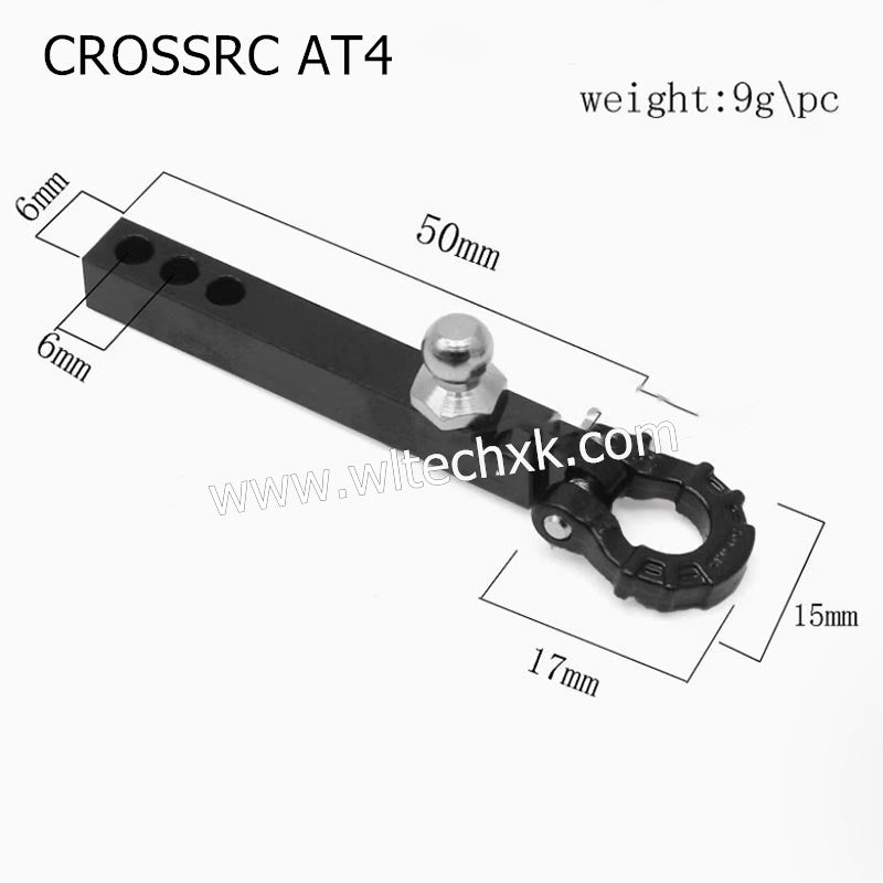 CROSSRC AT4 Parts Metal Trailer Hook Ball Head + U Buckle Rescue Hook BLACK