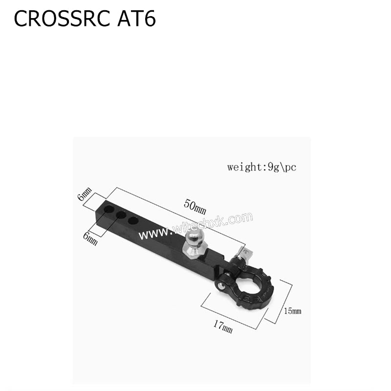 CROSSRC AT6 Parts Metal Trailer Hook Ball Head + U Buckle Rescue Hook BLACK